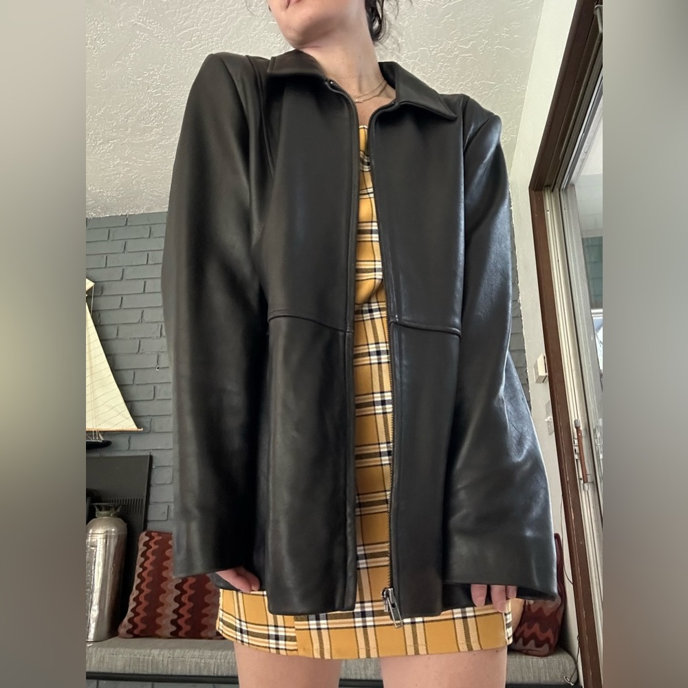 Yellow plaid mini dress - Picture 4 of 4